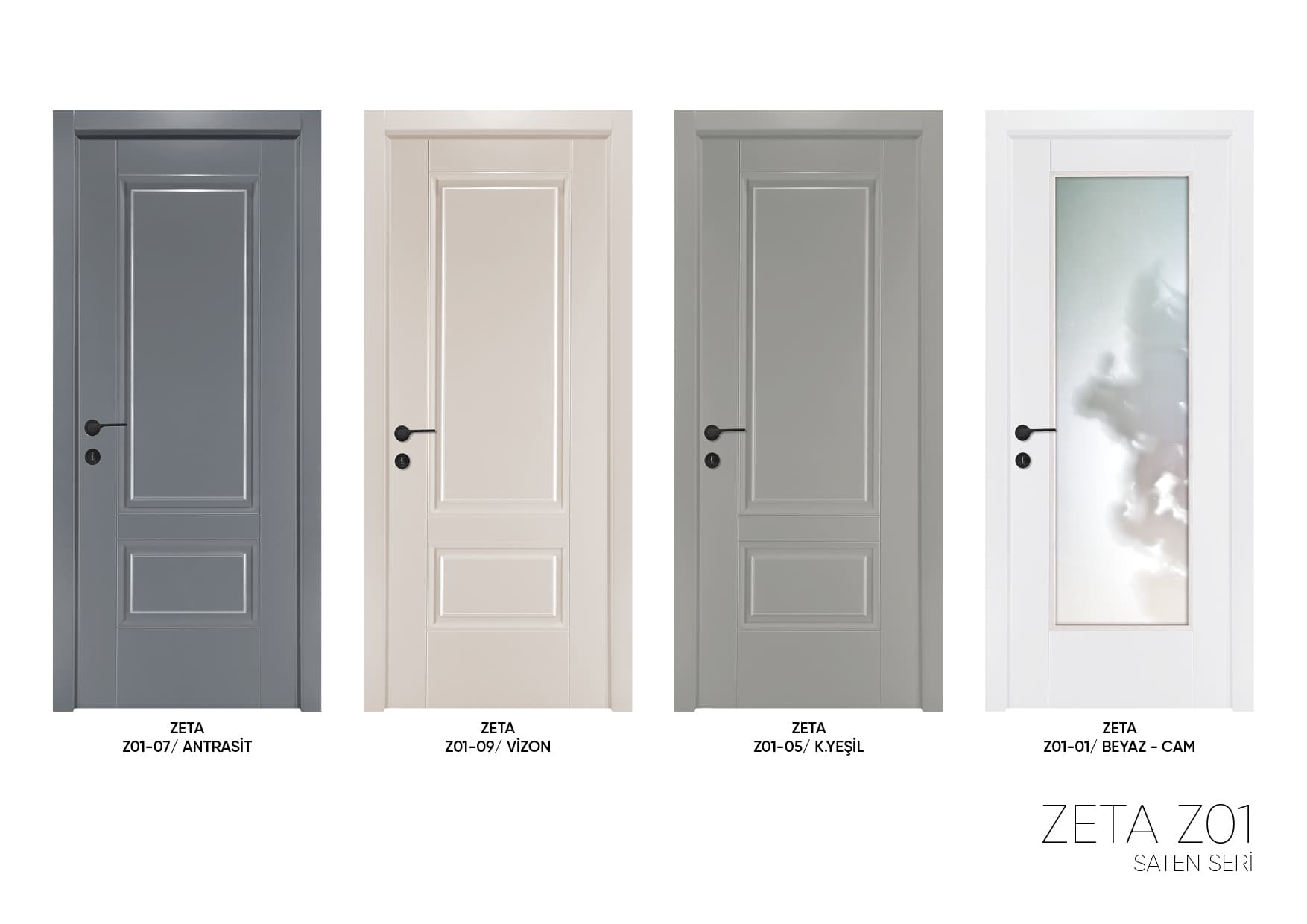ZETA Z01 renk ve model seçenekleri — İzmir iç kapı