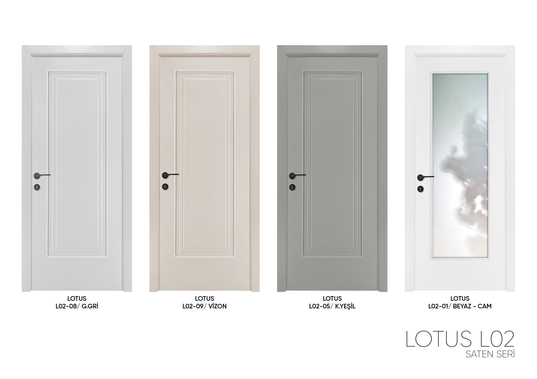 LOTUS L02 renk ve model seçenekleri — İzmir iç kapı